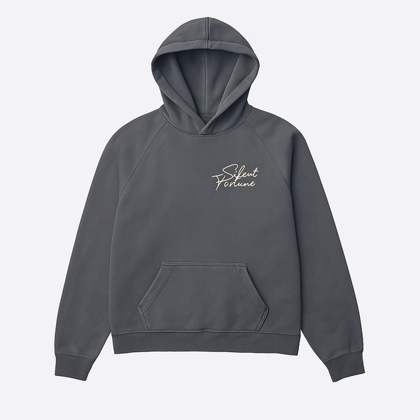 Classic Script Logo Hoodie SF Back – Silent Fortune Apparel