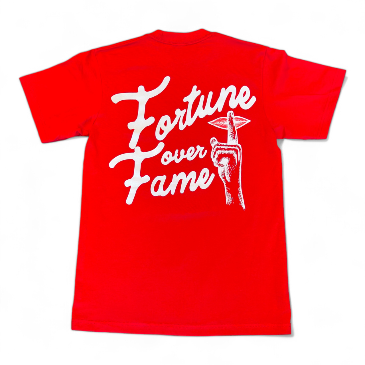 Fortune Over Fame Script Logo Tee (RED)