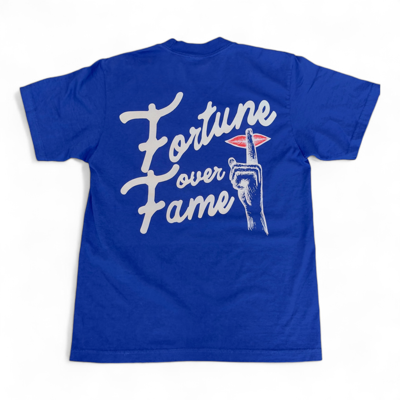 Fortune Over Fame Script Logo Tee (Royal)